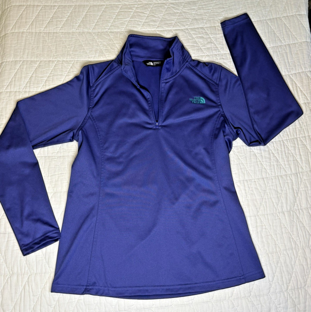 The North Face Women's Purple Quarter-Zip Fleece Sweatshirt sz Medium